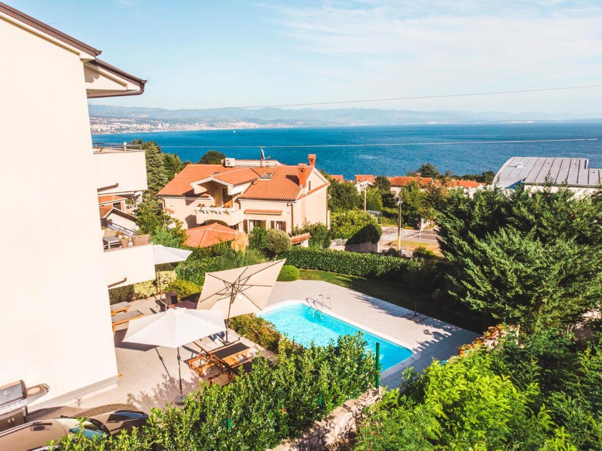 Panoramic Apartment Sea View And Pool Opatija Ičići Екстериор снимка