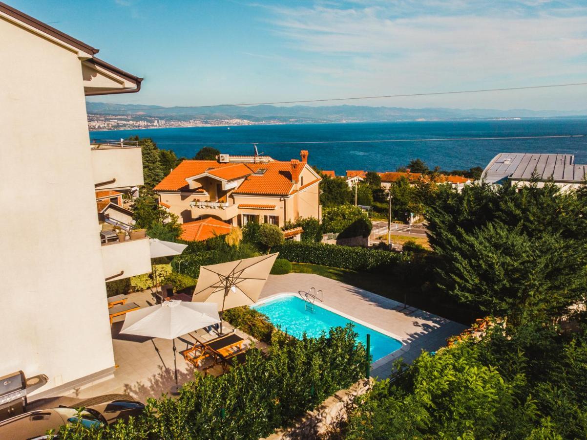 Panoramic Apartment Sea View And Pool Opatija Ičići Екстериор снимка